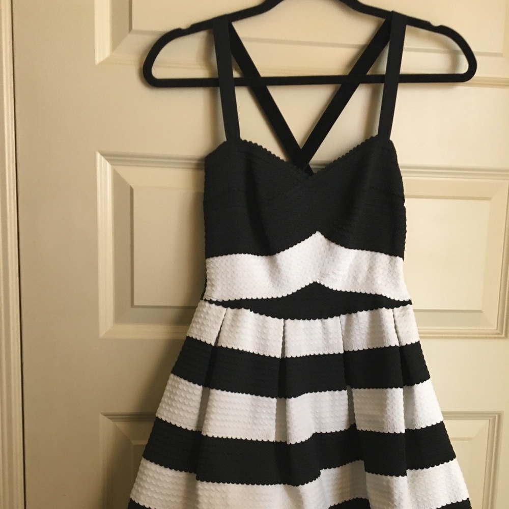 Black and white stripe dress.